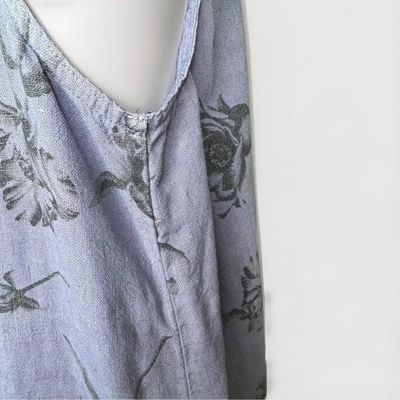 VTG Linen Maxi Dress Sz M Dressing Clio Cottagecore Beach Lagenlook Boho Purple - Picture 7 of 11